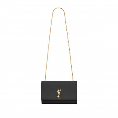 YSL KATE MEDIUM IN GRAIN DE POUDRE EMBOSSED LEATHER 364021BOW0J1000 (24*14.5*5.5cm)